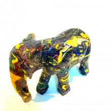 Animal figures made from recycled river plastic – handmade unique specimens – Elephant