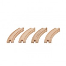 Curved Train Track made of FSC Wood, 4 pieces