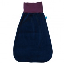 Swaddle Wrap Plain Navy with colourful Belly Cuff – Organic Cotton Plush, Navy-Aubergine