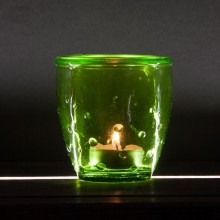 Tea-Light Holder 'Feeling' made of Recycled Glass, Green