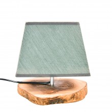 Table Lamp ELISABETH-MARITH rustic Olive Wood Lamp Base & Textile Shade olive-green