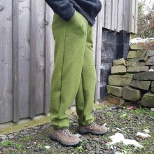 Outdoor trousers, Organic Boiled Wool Trousers, olive-green