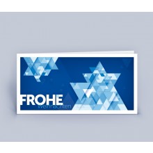 Christmas Card Star, noble design, DIN landscape in Set of 5 (German), Blue