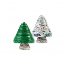Decorative Christmas Tree 'Green XMAS' made from recycled Paper