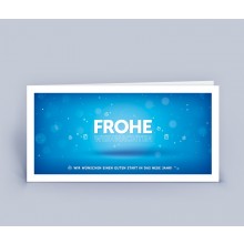 Christmas Card blue in modern Design in set of 5 (German)