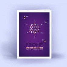 Christmas Card Snowflake DIN A6 upright, set of 5, Purple