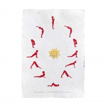 Sun Salutation Sequence Surya Namaskar Handmade Paper Poster DIN A2