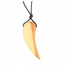 Necklace with Tooth of Lilac Wood