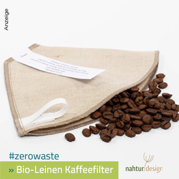 #zerowaste - Wiederverwendbarer Kaffeefilter aus Bio-Leinen